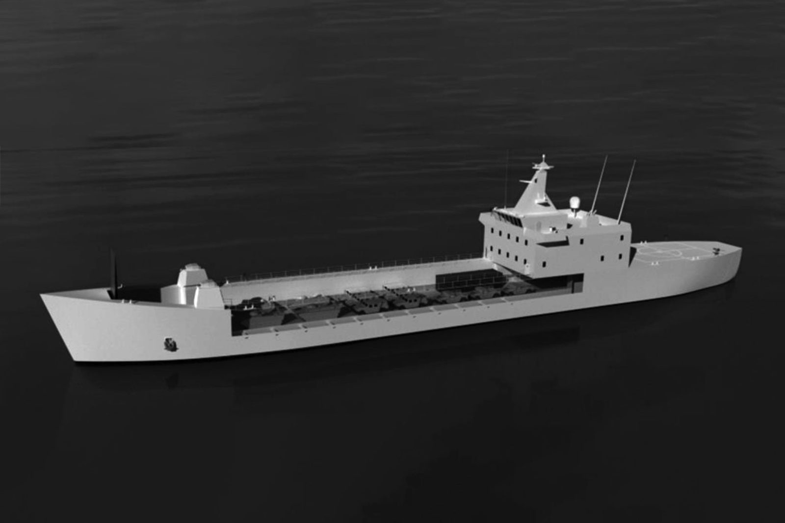 ABD Orta Sınıf Çıkarma Gemisi (Medium Landing Ship) konsept görseli denizde