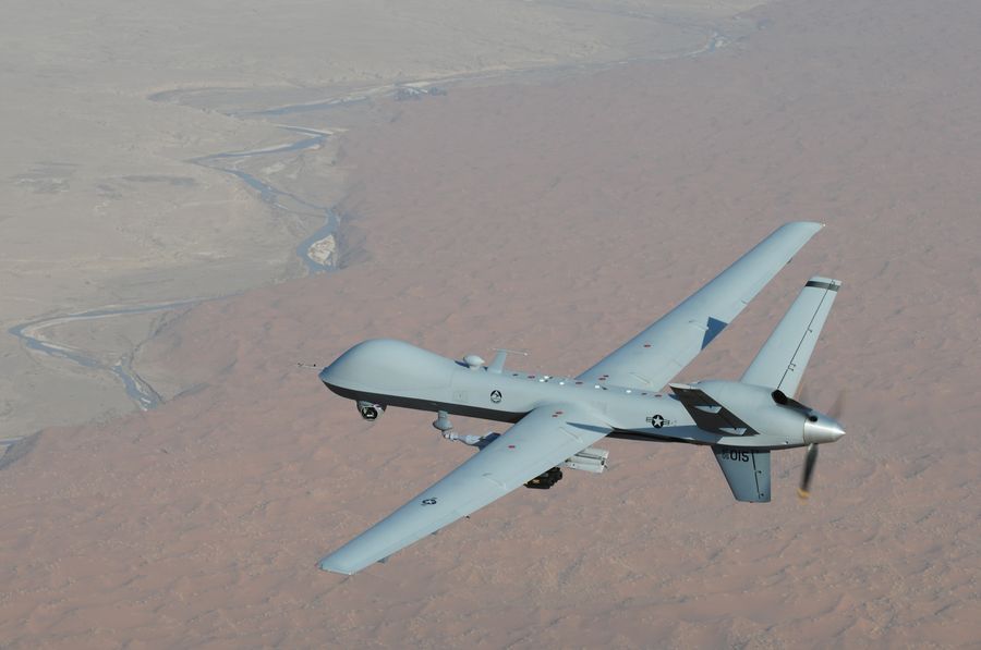 ABD Hava Kuvvetleri MQ-9 Reaper insansız hava aracı uçuşta
