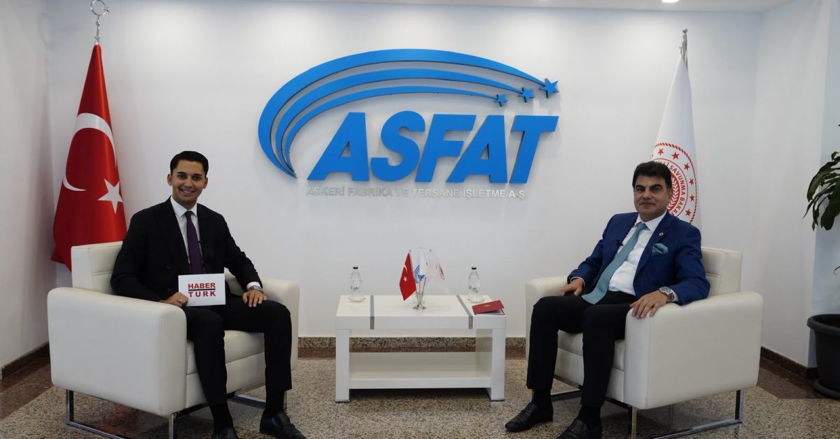 Milli Savunma Bakan Yardımcısı ve ASFAT Yönetim Kurulu Başkanı Musa Heybet röportaj sahnesinde