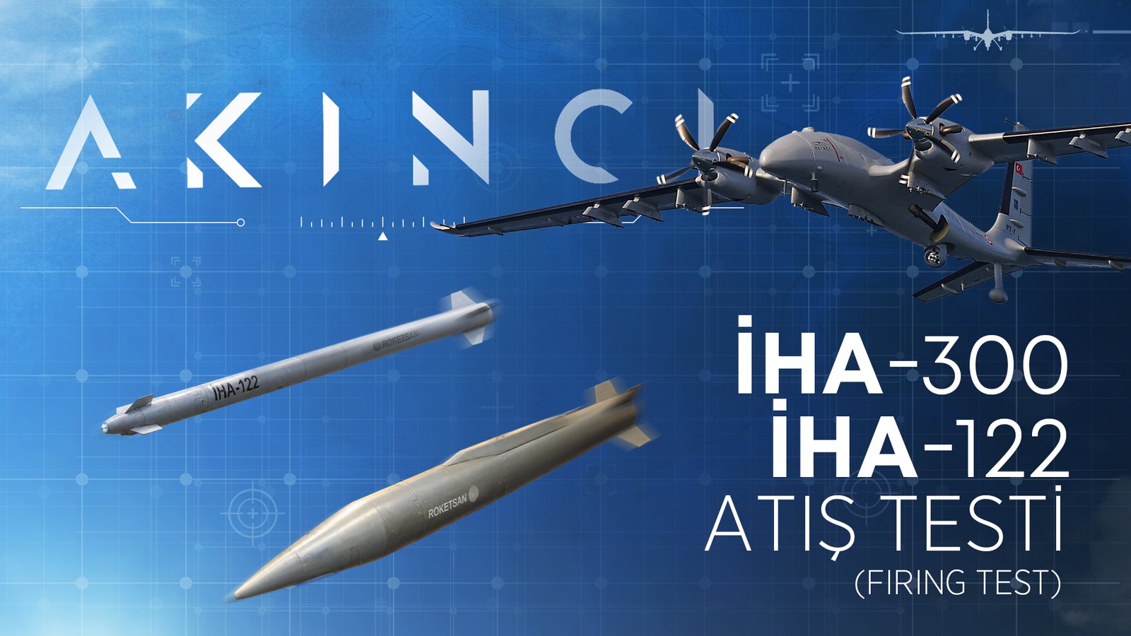 Baykar'ın İHA-300 ve İHA-122 atış testi için yayımladığı resmî görsel