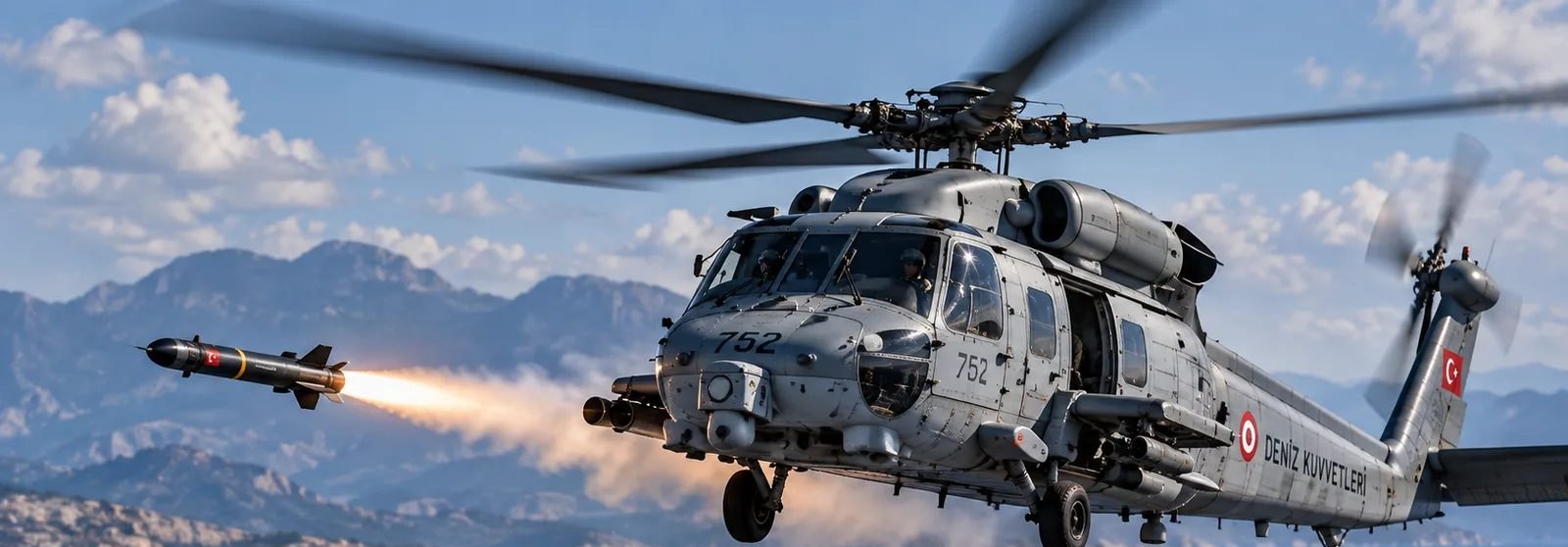 Türk S-70B SeaHawk helikopterinden füze atışı